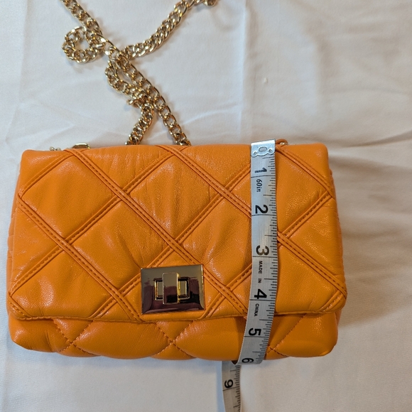 INC International Concepts Orange Quilted Shoulder Bag BNWT - Picture 12 of 13